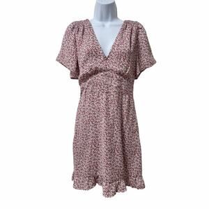 Abercrombie &‎ Fitch Floral Babydoll Mini Dress Size S Pink Cottagecore Milkmaid